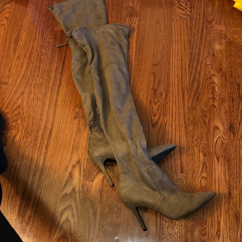 ALDO women tan thigh boots